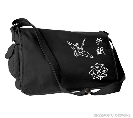 Origami Messenger Bag - Black