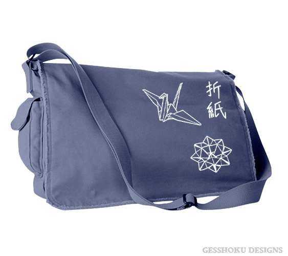 Origami Messenger Bag - Denim Blue