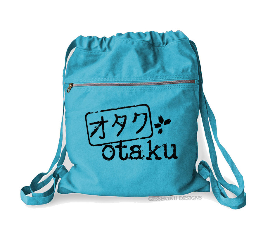 Otaku Stamp Cinch Backpack - Aqua Blue