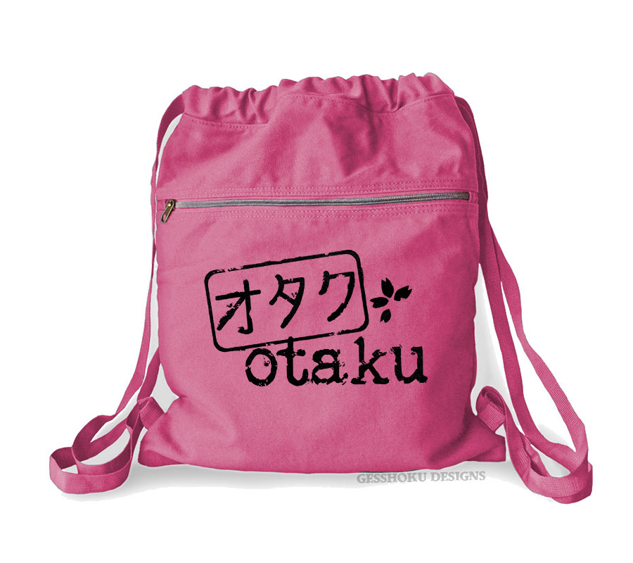 Otaku Stamp Cinch Backpack - Raspberry