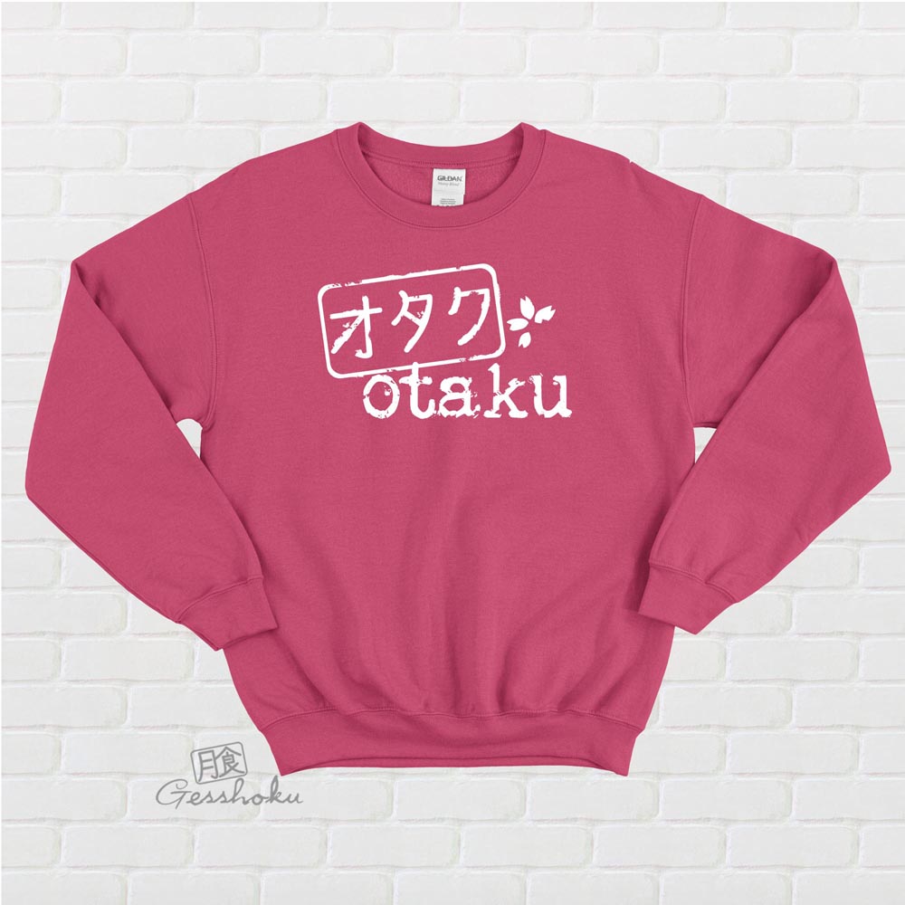 Otaku Stamp Crewneck Sweatshirt - Hot Pink