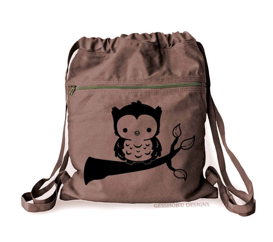 Fluffy Owl Cinch Backpack - Brown