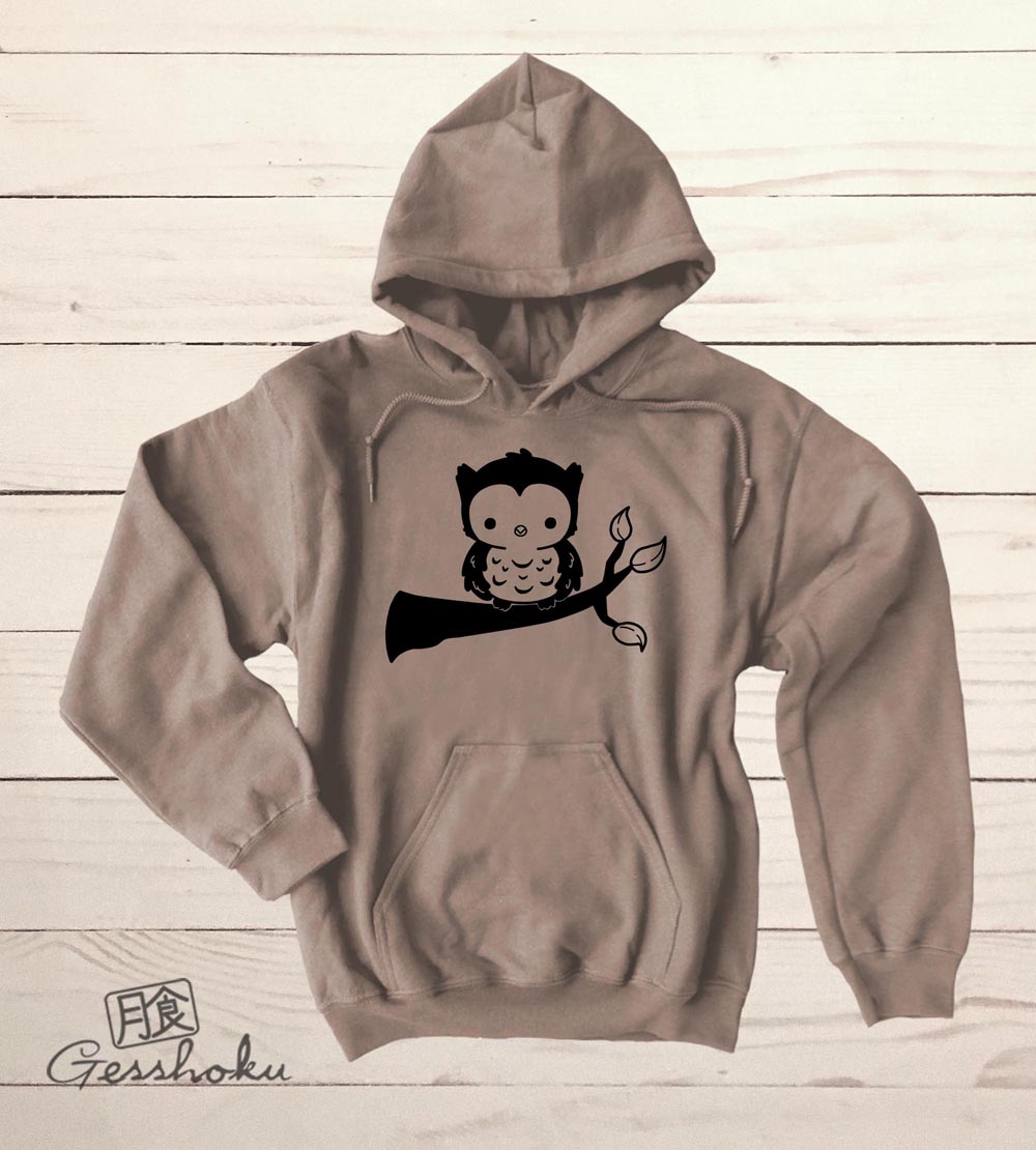 Fluffy Owl Pullover Hoodie - Brown