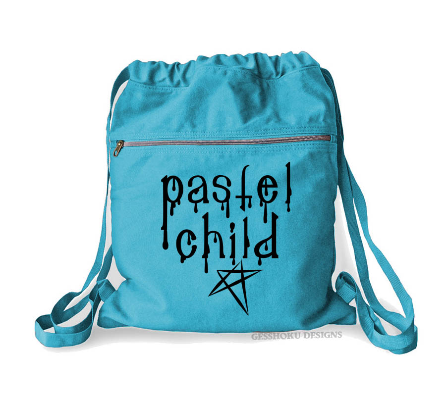 Pastel Child Cinch Backpack - Aqua Blue