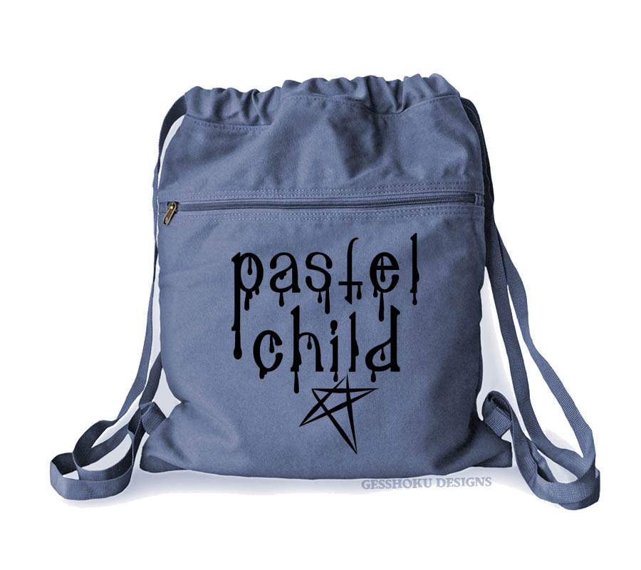 Pastel Child Cinch Backpack - Denim Blue