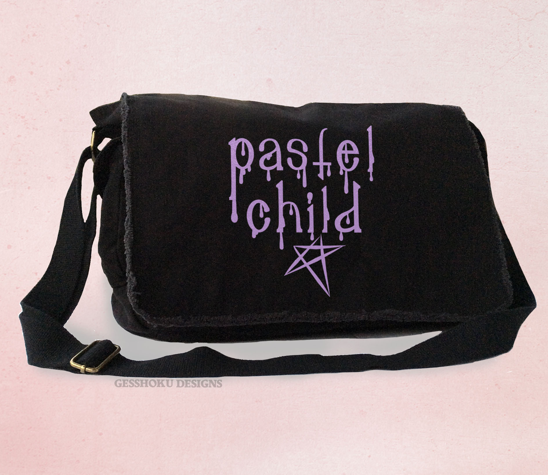 Pastel Child Messenger Bag - Black-