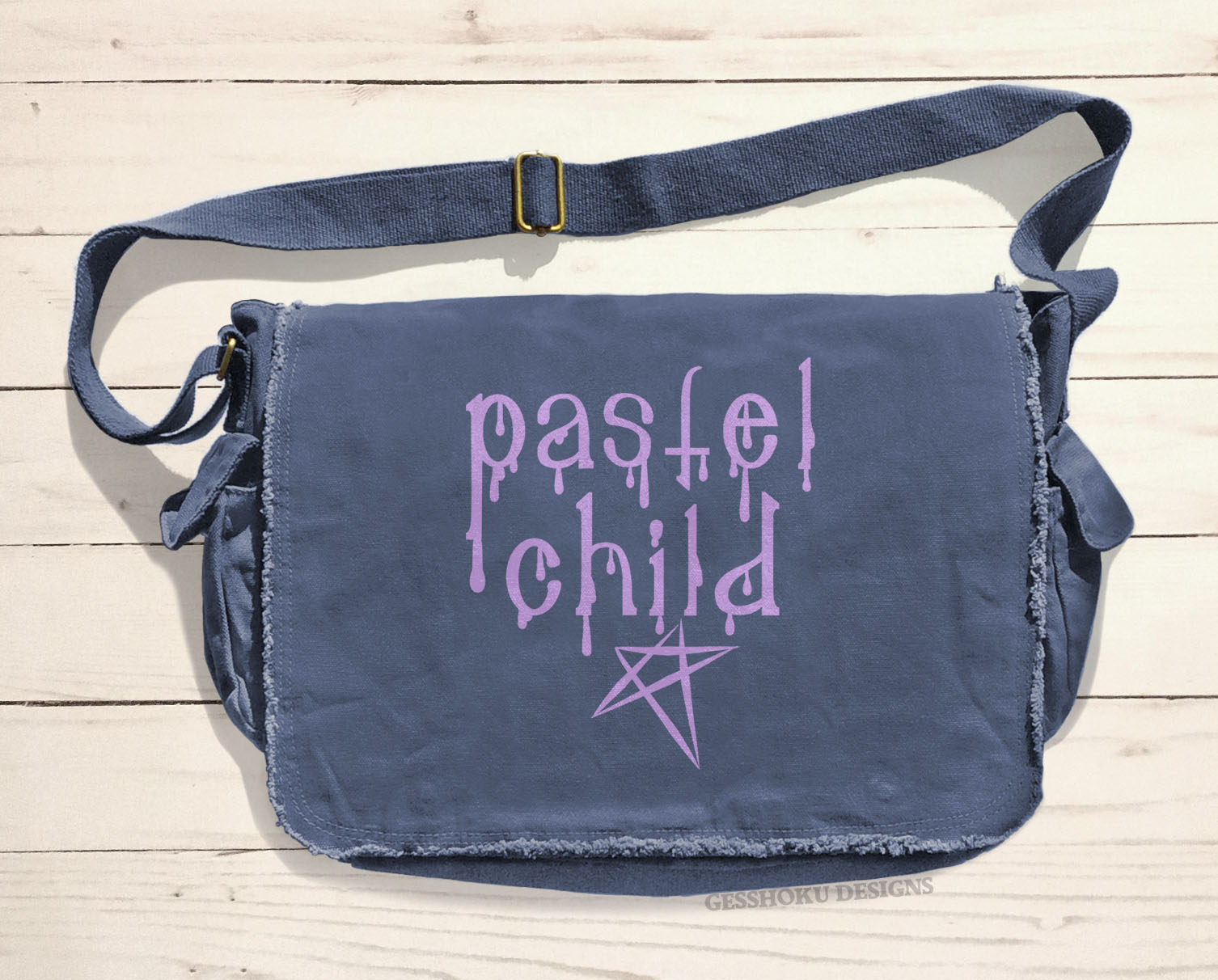 Pastel Child Messenger Bag - Denim Blue
