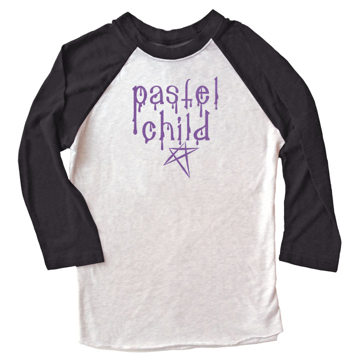 Pastel Child Raglan T-shirt 3/4 Sleeve - Black/White
