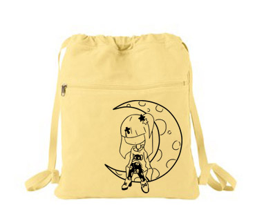 Pastel Moon Cinch Backpack - Yellow
