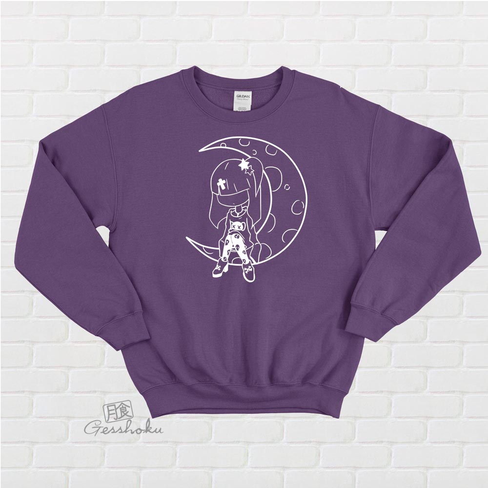 Pastel Moon Crewneck Sweatshirt - Purple
