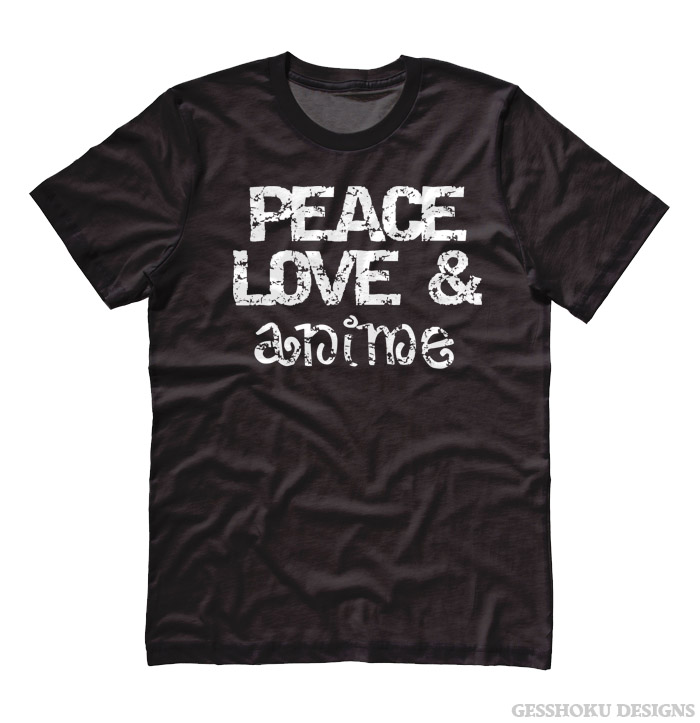 Peace Love & Anime T-shirt - Black