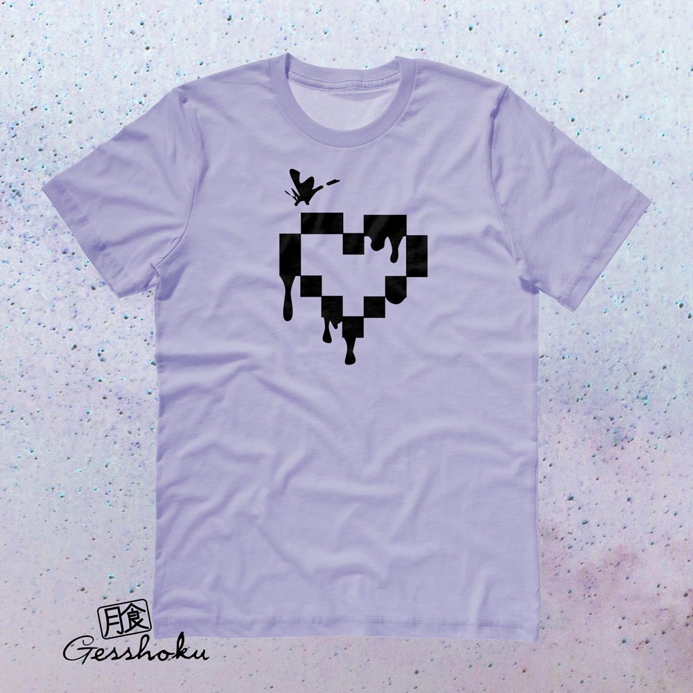 Pixel Drops Heart T-shirt - Violet