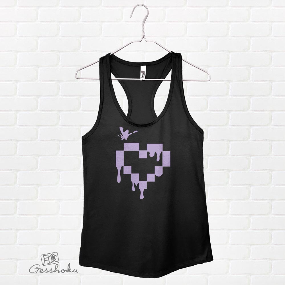 Pixel Drops Heart Flowy Tank Top - Purple/Black