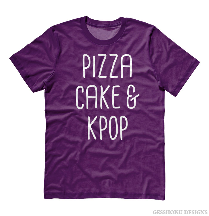 Pizza Cake & KPOP T-shirt - Purple