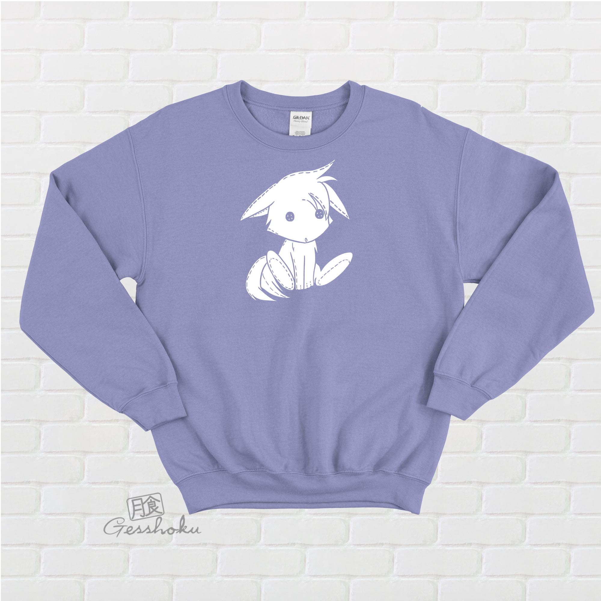 Plush Kitsune Crewneck Sweatshirt - Violet