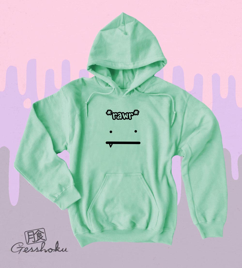 Rawr Face Pullover Hoodie - Mint