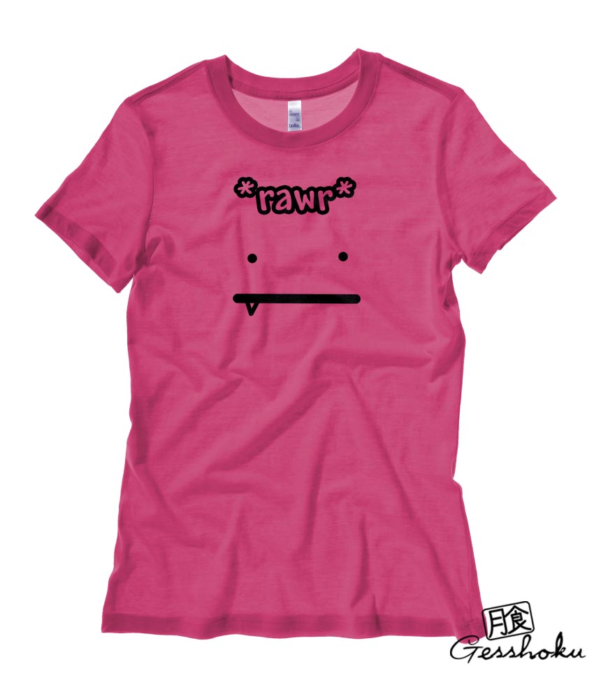 RAWR Face Ladies T-shirt - Hot Pink