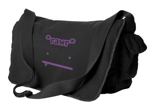 RAWR Face Messenger Bag - Purple/Black