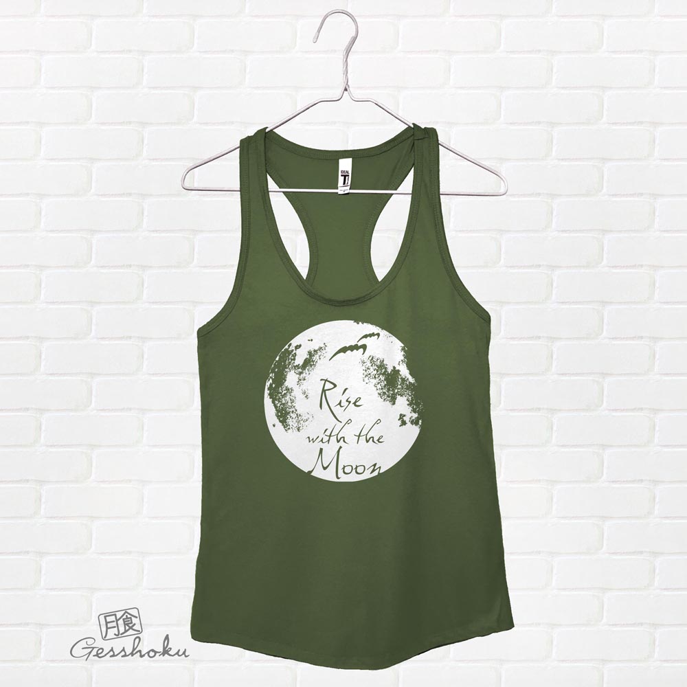 Rise with the Moon Flowy Tank Top - Olive Green