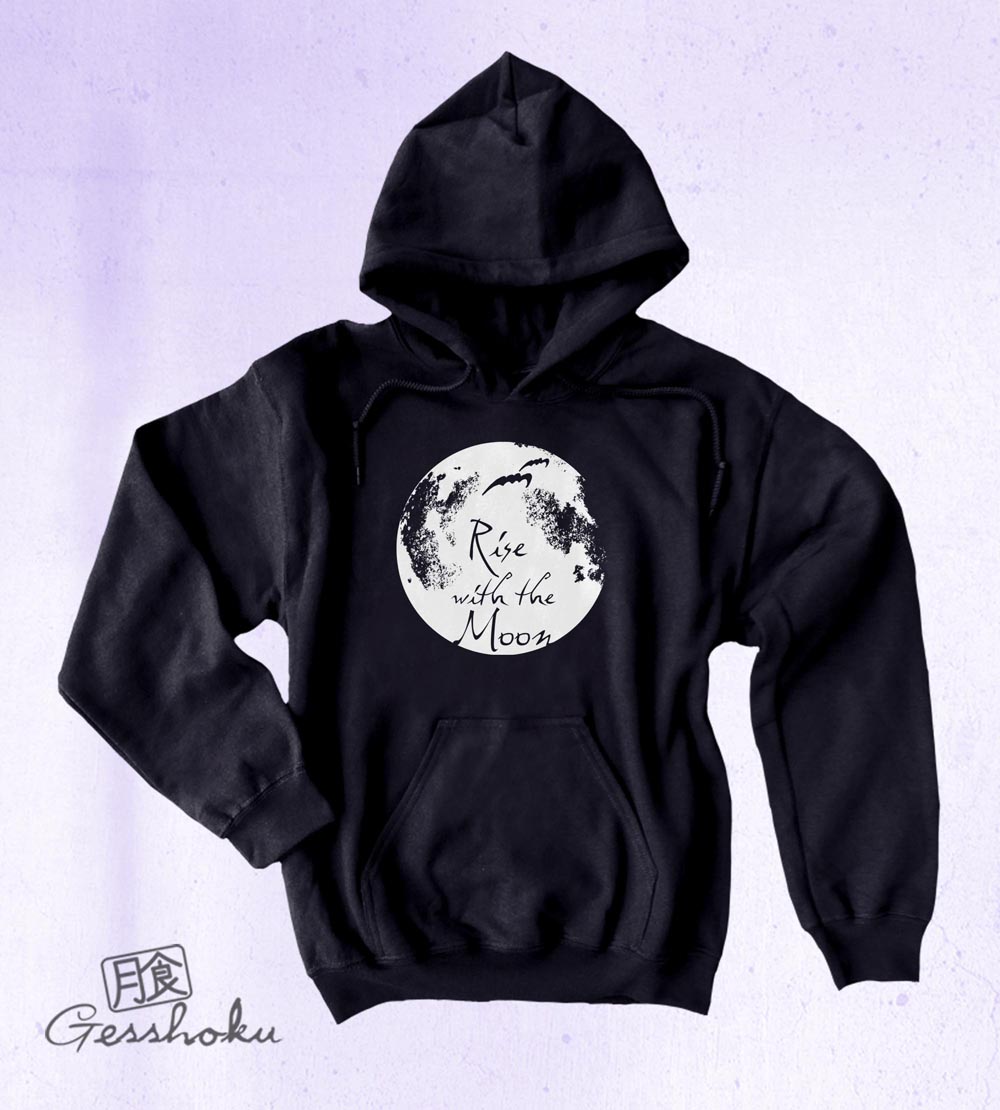 Rise with the Moon Pullover Hoodie - Black