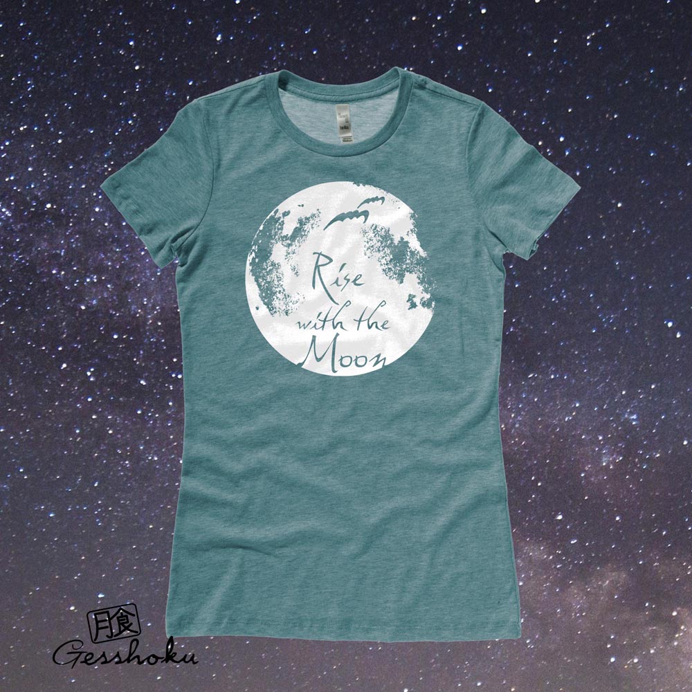Rise with the Moon Ladies T-shirt - Dark Heather Teal