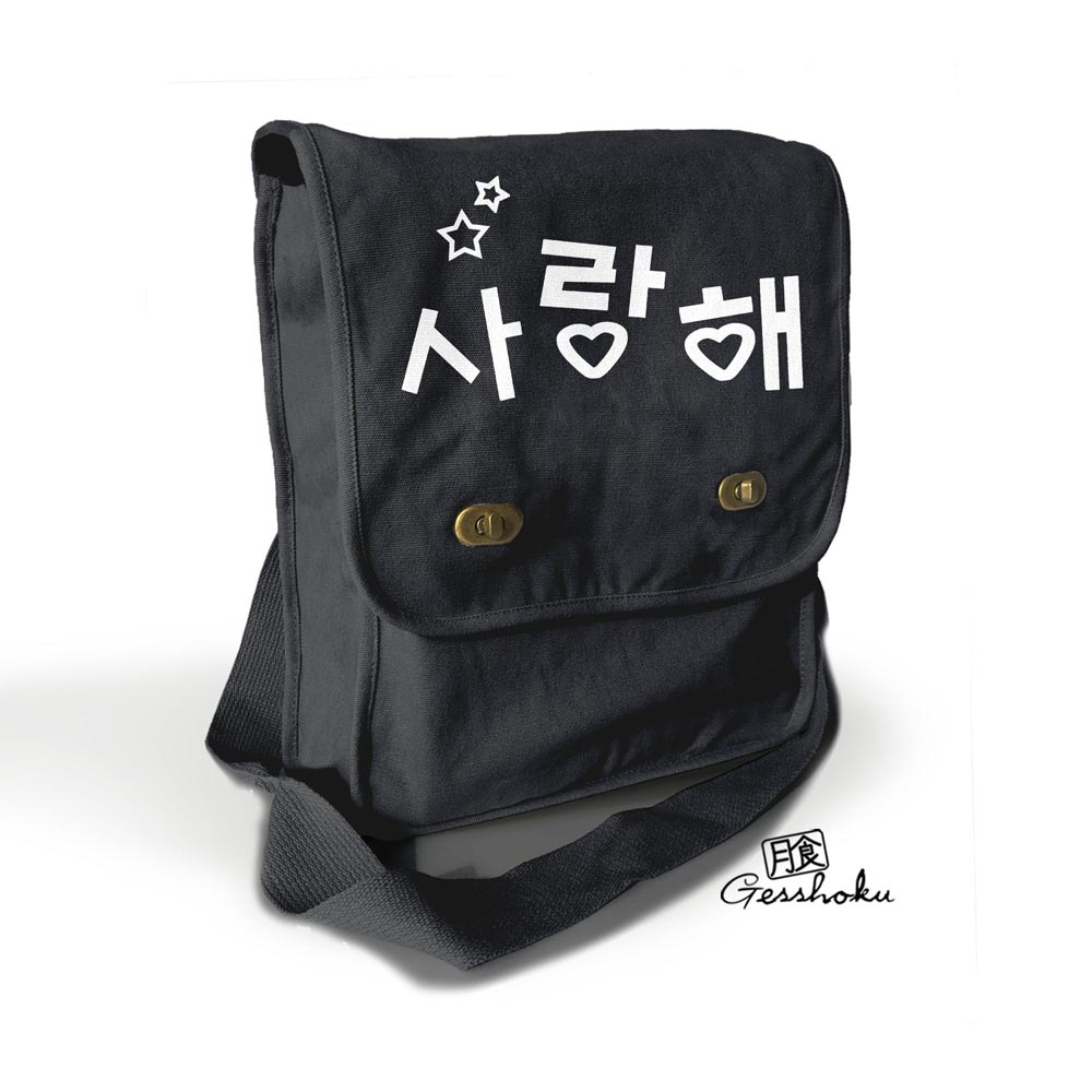 Saranghae Korean "I Love You" Field Bag - Black