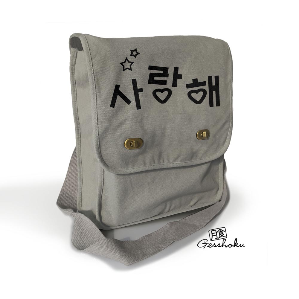 Saranghae Korean "I Love You" Field Bag - Smoke Grey