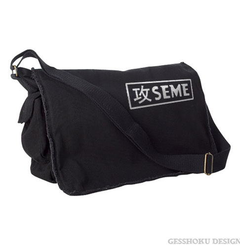 Seme Badge Messenger Bag - Black