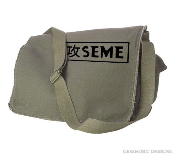 Seme Badge Messenger Bag - Khaki Green