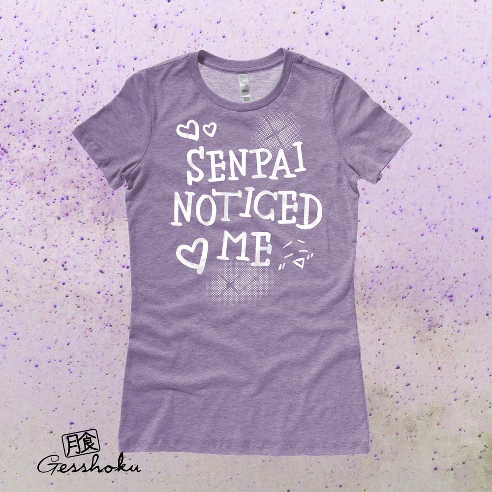 Senpai Noticed Me Ladies T-shirt - Heather Purple