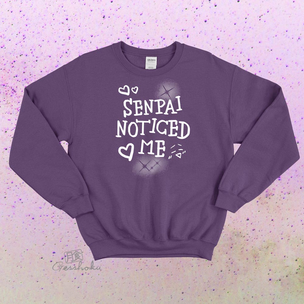 Senpai Noticed Me Crewneck Sweatshirt - Purple