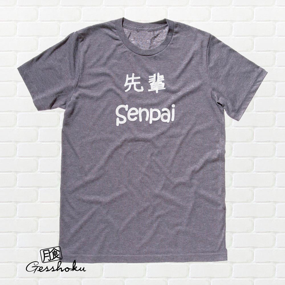 Senpai Japanese Kanji T-shirt - Charcoal Grey