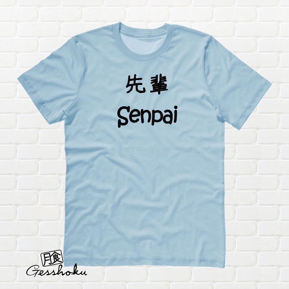 Senpai Japanese Kanji T-shirt - Light Blue