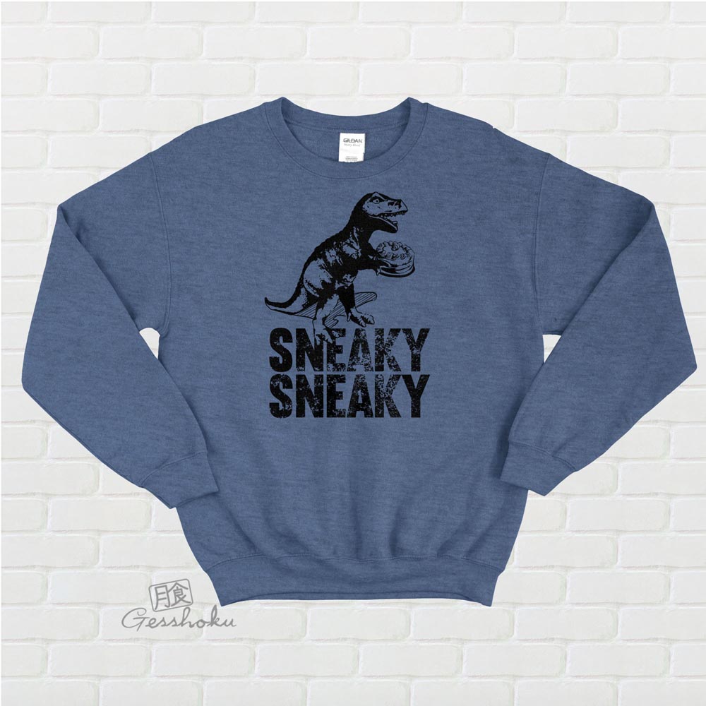Sneaky Dino Crewneck Sweatshirt - Heather Blue