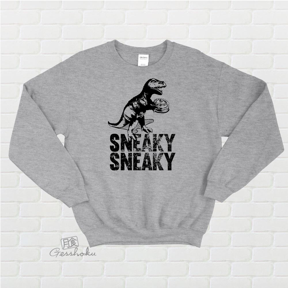 Sneaky Dino Crewneck Sweatshirt - Light Grey