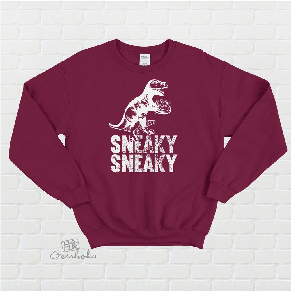Sneaky Dino Crewneck Sweatshirt - Maroon