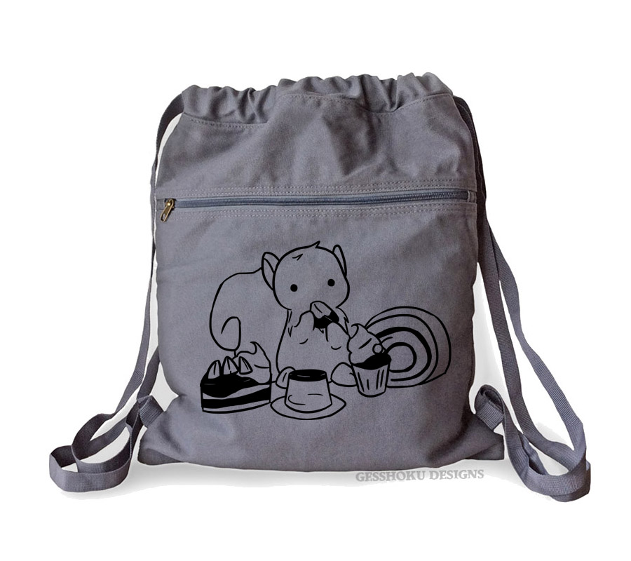 Squirrels and Sweets Cinch Backpack - Smoke Grey