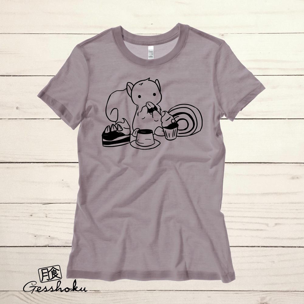 Squirrels and Sweets Ladies T-shirt - Pebble Brown