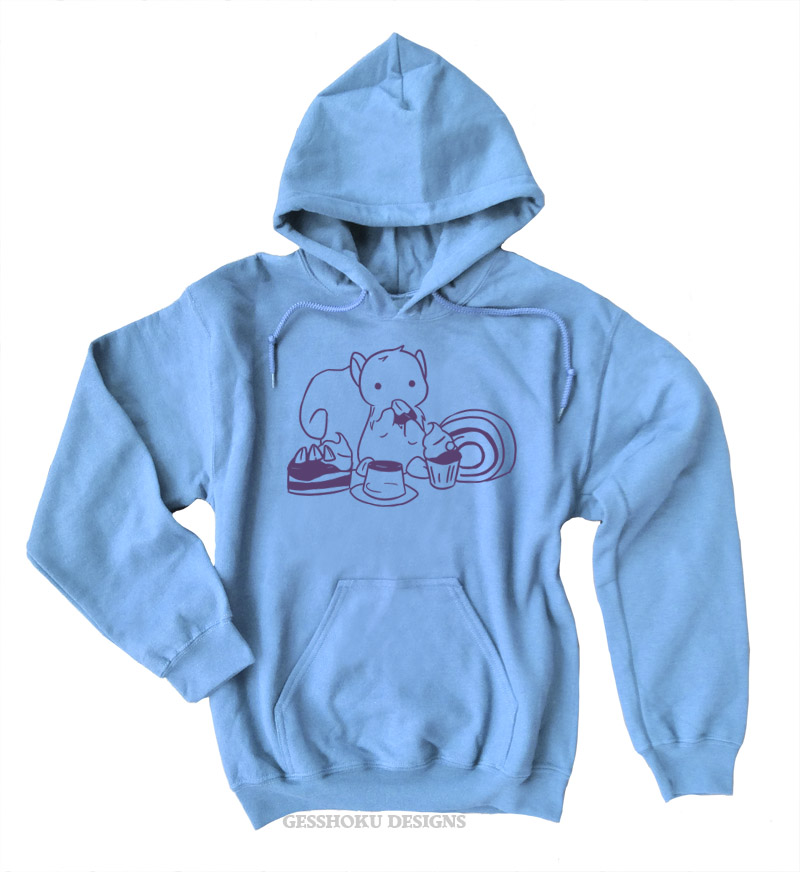 Squirrels and Sweets Pullover Hoodie - Light Blue