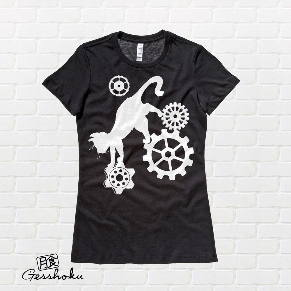 Steampunk Cat Ladies T-shirt - Black