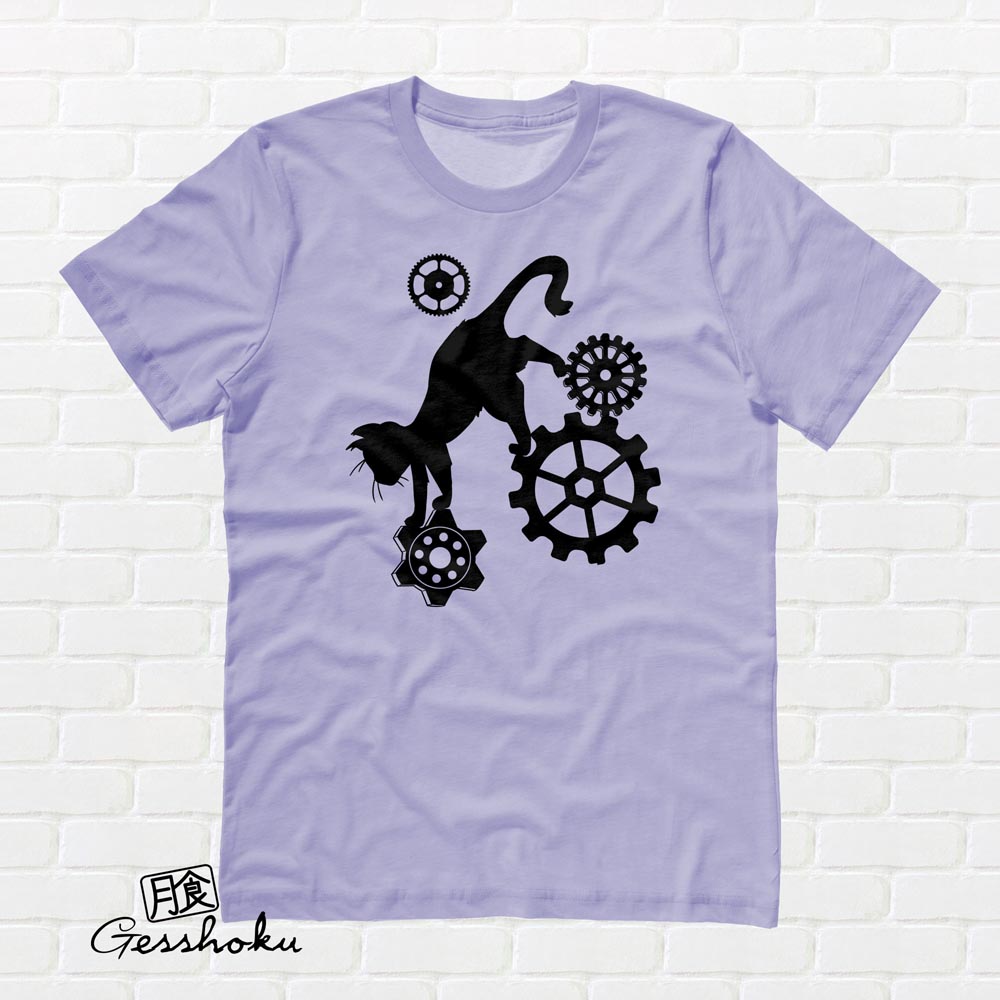 Steampunk Cat T-shirt - Violet
