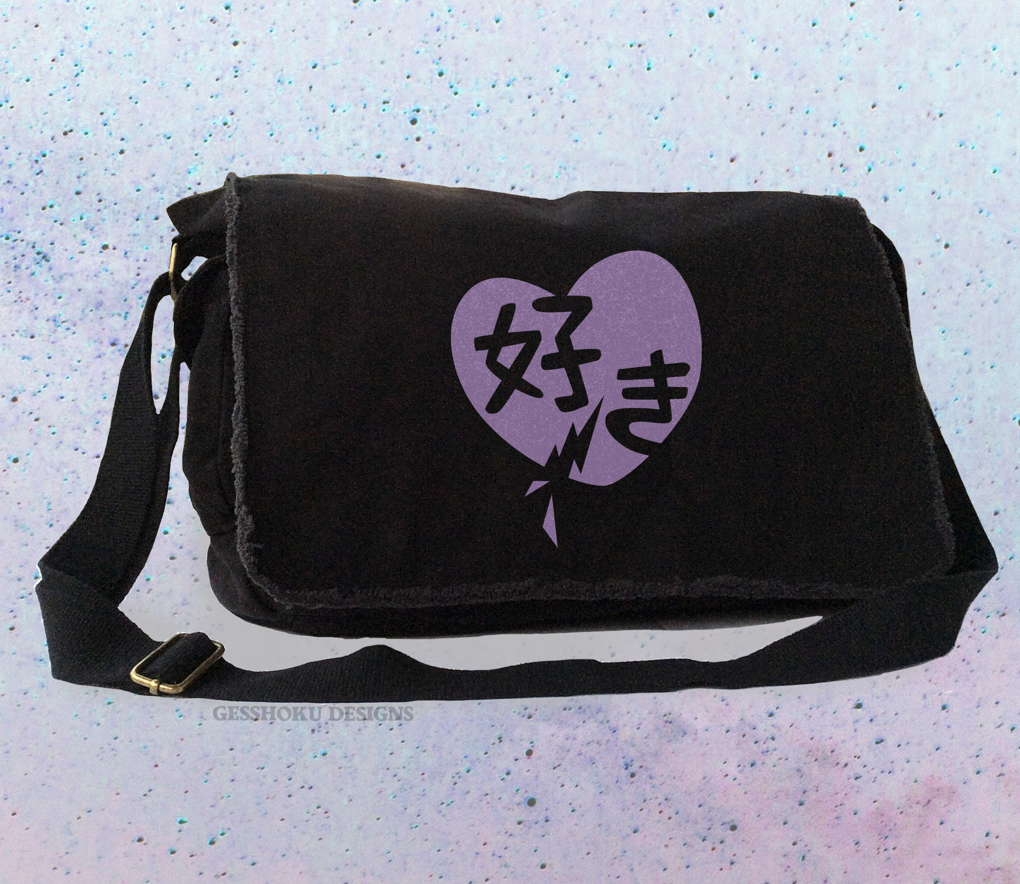 Suki Love Messenger Bag - Black/Purple