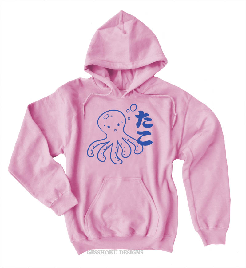 I Love TAKO - Kawaii Octopus Pullover Hoodie - Light Pink