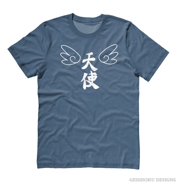 Tenshi Angel Kanji T-shirt - Stone Blue