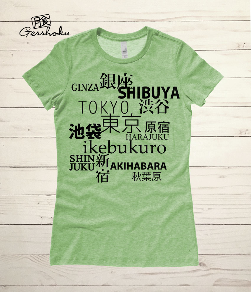 Tokyo Love Ladies T-shirt - Heather Green