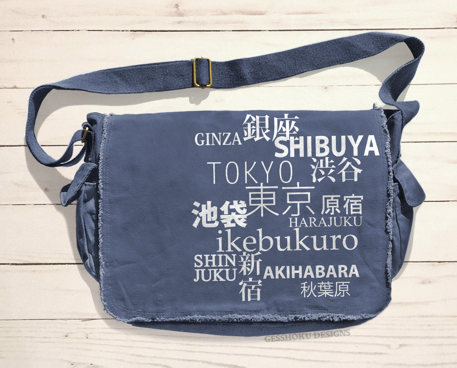 Tokyo Love Messenger Bag - Denim Blue