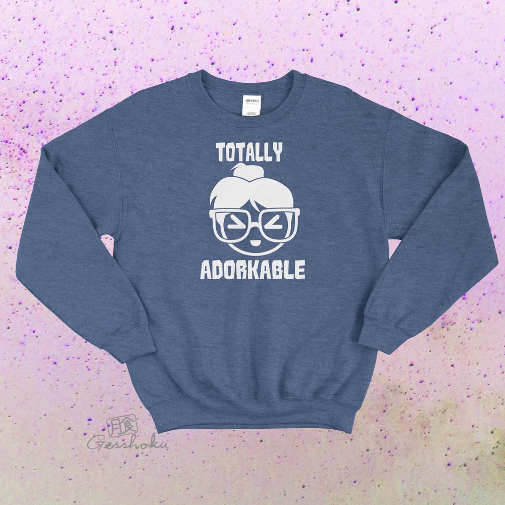 Totally Adorkable Crewneck Sweatshirt - Heather Blue