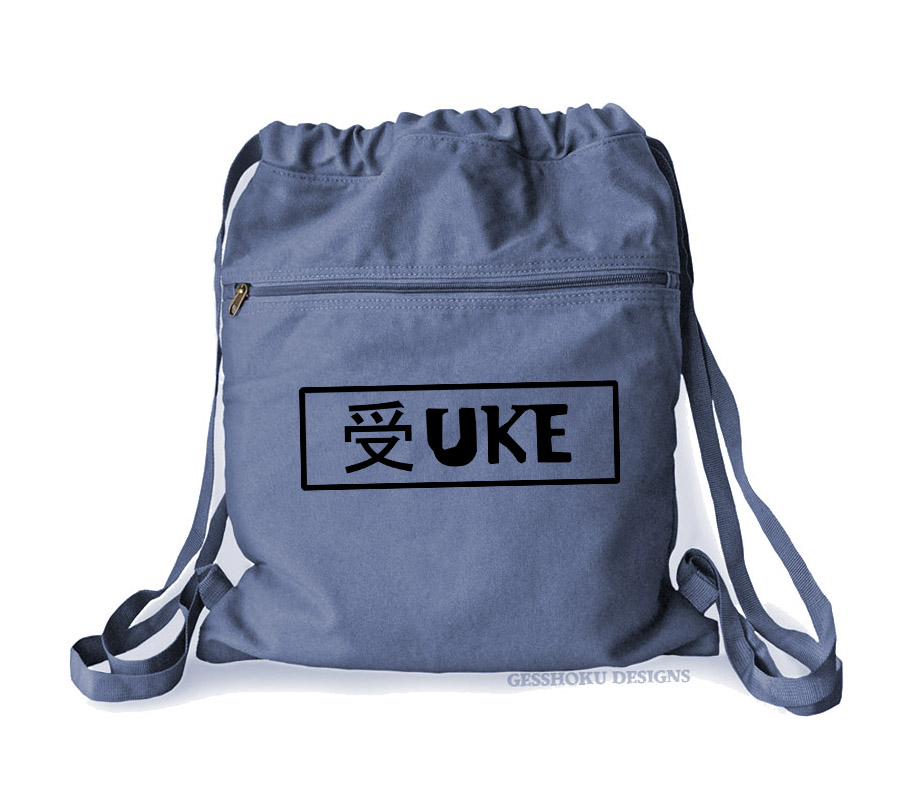 Uke Badge Cinch Backpack - Denim Blue