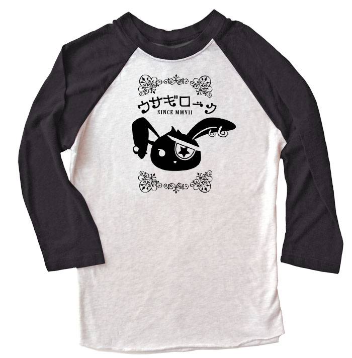 Usagi Rock Raglan T-shirt 3/4 Sleeve - Black/White
