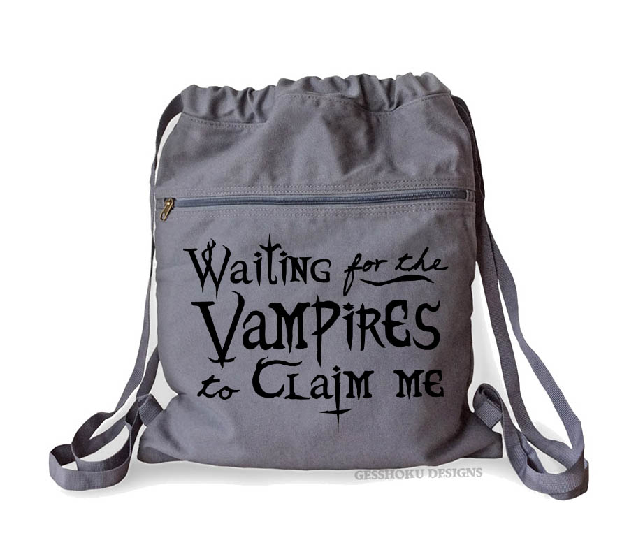 Waiting for the Vampires Cinch Backpack - Smoke Grey
